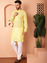 Chikankari Pure Cotton Kurta with Churidar-JOKP-P