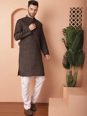 Woven Design Silk Blend Kurta with Pyjama-JOKP-PA