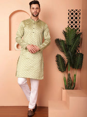 Woven Design Silk Blend Kurta with Pyjama-JOKP-PR