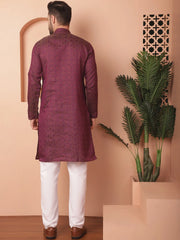 Woven Design Silk Blend Kurta with Pyjama-JOKP-P