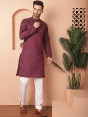 Woven Design Silk Blend Kurta with Pyjama-JOKP-P