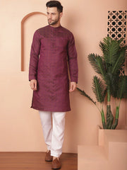 Woven Design Silk Blend Kurta with Pyjama-JOKP-P