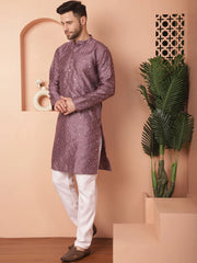 Men's Embroidered Mirror Work Kurta Payjama Sets-JOKP-TP