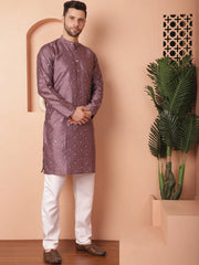 Men's Embroidered Mirror Work Kurta Payjama Sets-JOKP-TP