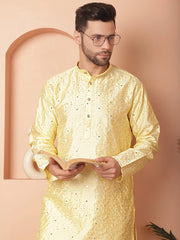 Men's Embroidered Mirror Work Kurta Payjama Sets-JOKP-IP