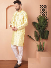 Men's Embroidered Mirror Work Kurta Payjama Sets-JOKP-IP