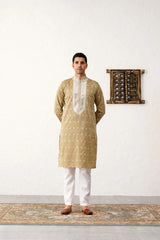 Men's Sequins Embroidered Kurta Pyjama Set-JOKP-P