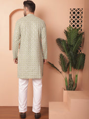 Chikankari Pure Cotton Kurta with Pyjama-JOKP-PS