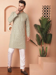 Chikankari Pure Cotton Kurta with Pyjama-JOKP-PS
