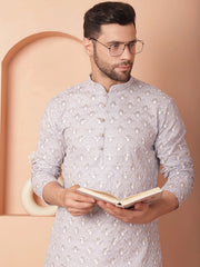 Chikankari Pure Cotton Kurta with Pyjama-JOKP-PR