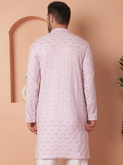 Chikankari Pure Cotton Kurtas-KO-5041Purple
