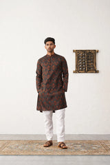 Men Bronze Silk Blend Straight Kurta Pyjama Set-JOKP-P