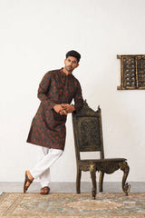 Men Bronze Silk Blend Straight Kurta Pyjama Set-JOKP-P