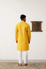 Men's Sequins Embroidered Kurta Styled With Pyjama-JOKP-P