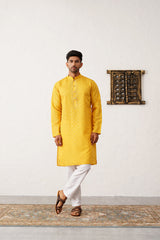 Men's Sequins Embroidered Kurta Styled With Pyjama-JOKP-P