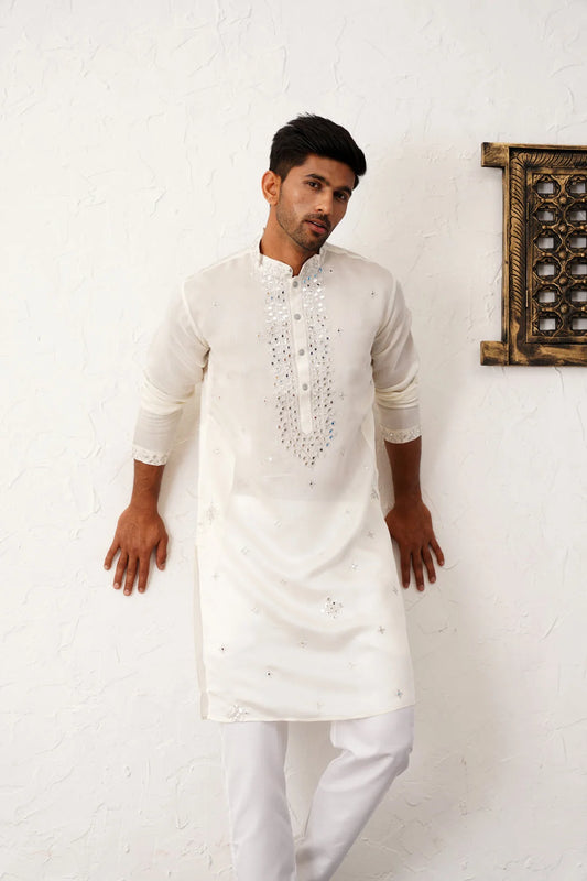 Men's Embroidered Kurta With Pyjama-JOKP-P 1080