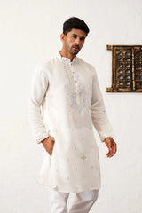 Men's Embroidered Kurta With Pyjama-JOKP-P