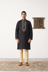 Men's Sequins Embroidered Kurta With Pyjama-JOKP-PZ
