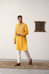 Men's Sequins Embroidered Kurta With Pyjama-JOKP-PJ
