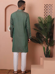 Men's Sequins Embroidered Kurta With Pyjama-JOKP-P