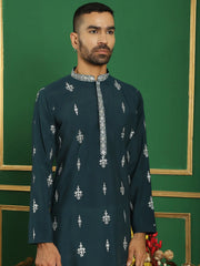 Men's Foil Quality Printed Kurta with Pyjama-JOKP-P