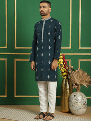 Men's Foil Quality Printed Kurta with Pyjama-JOKP-P