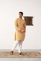 Chikankari Pure Cotton Kurta with Pyjama-JOKP-P