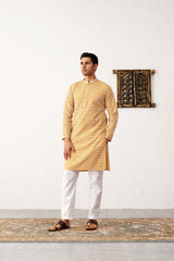 Chikankari Pure Cotton Kurta with Pyjama-JOKP-P