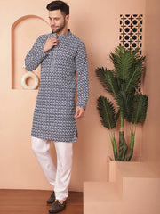 Chikankari Pure Cotton Kurta with Best Pyjama-JOKP-P