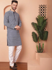 Chikankari Pure Cotton Kurta with Best Pyjama-JOKP-P