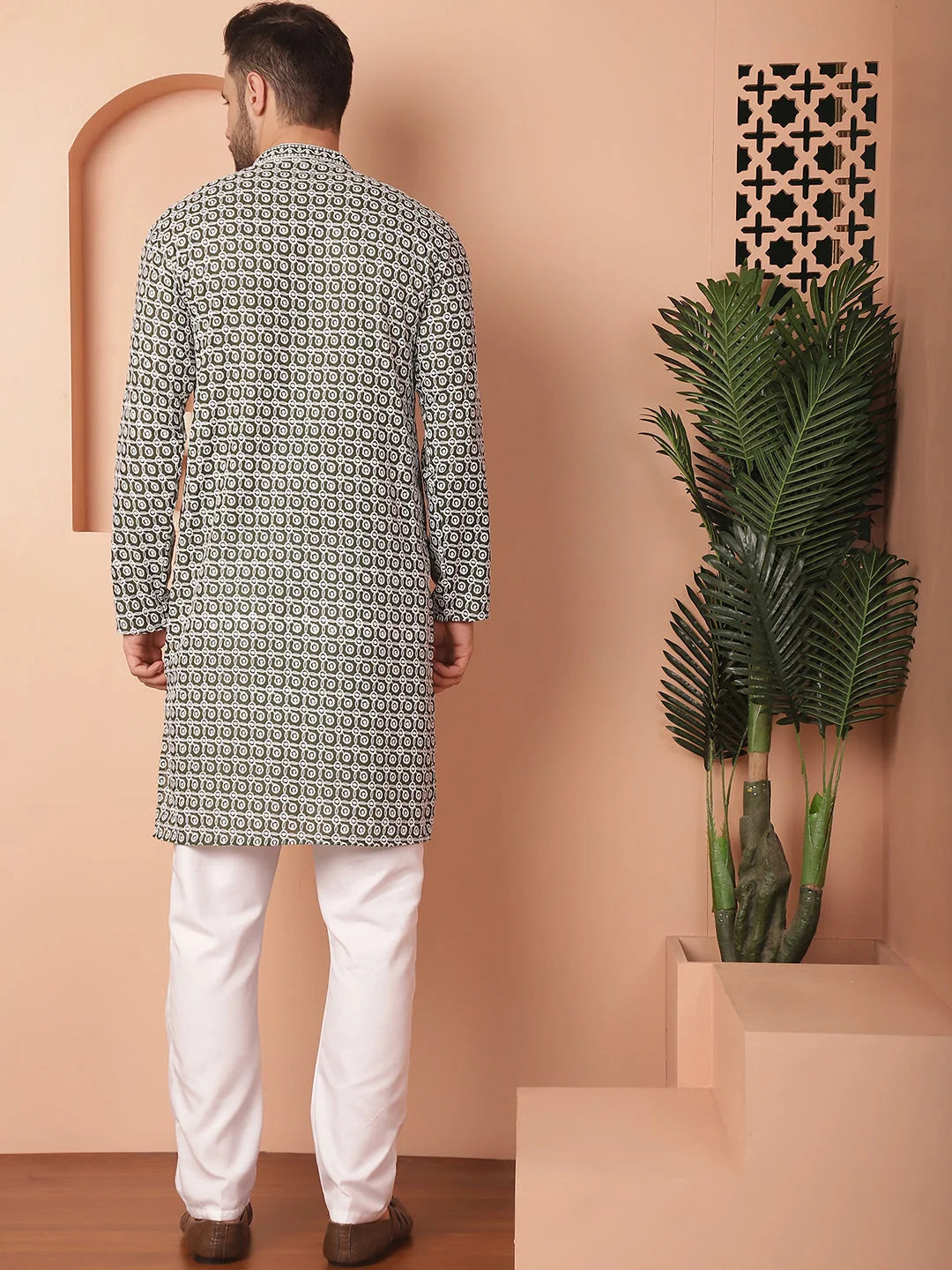Olive Cotton Kurta Pajama | Chikankari Embroidery, Stylish Set