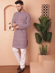 Solid Chikankari Pure Cotton Kurta with Pyjama-JOKP-P