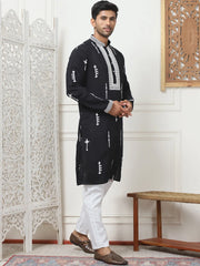Collar Chikankari Embroidered Kurta With Pyjama-JOKP-PD