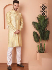 Men's Solid Mirror Work Kurta Payjama Sets-JOKP-P