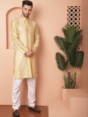 Men's Solid Mirror Work Kurta Payjama Sets-JOKP-P