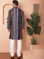 Men's Mirror Quality Work Kurta Payjama Sets-JOKP-P