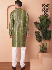 Men's Light Mirror Work Kurta Payjama Sets-JOKP-P