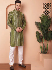 Men's Light Mirror Work Kurta Payjama Sets-JOKP-P