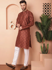 Men's Chikankaris and Sequence Kurta with Pyjama-JOKP-P