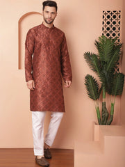 Men's Chikankaris and Sequence Kurta with Pyjama-JOKP-P