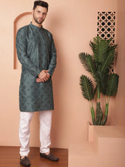 Men's Chikankari and Sequence Best Kurta with Pyjama-JOKP-P