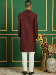 Men's Embroidered Kurta with Assorted Pyjama-JOKP-P