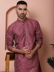 Men's Embroidered and Sequins Kurta Pyjama Set-JOKP-PDD