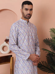 Men's Printed and Embroidered Kurta Pyjama Set-JOKP-PLL