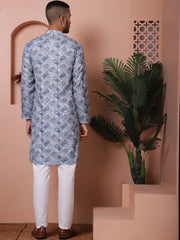 Men's Printed and Embroidered Kurta Pyjama Set-JOKP-PO