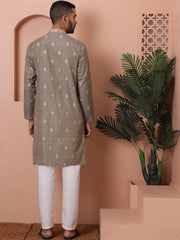 Men's Foil Printed Kurta with Pyjama-JOKTP-P