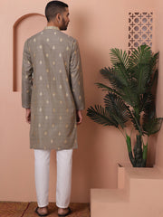 Men's Foil Printed Kurta with Pyjama-JOKTP-P