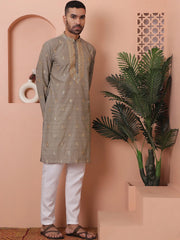 Men's Foil Printed Kurta with Pyjama-JOKTP-P