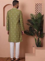 Men's Foil Printed Kurta with Pyjama-JQOKP-P