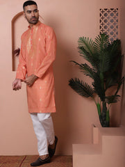 Men's Foil Printed Kurta with Pyjama-JOKWTP-P